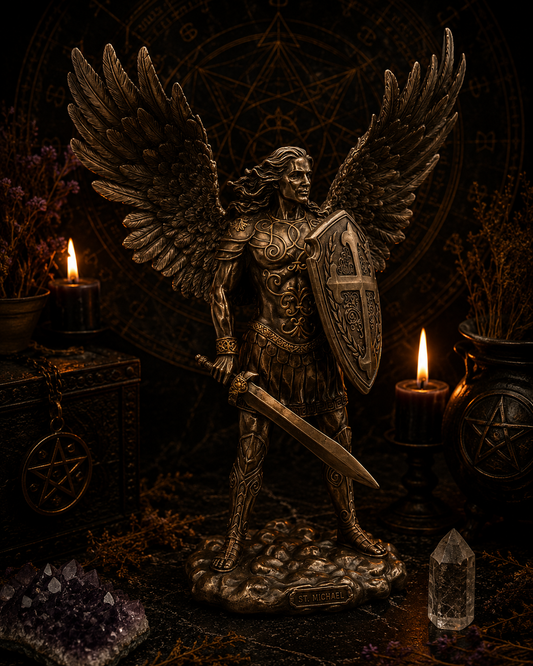 Imagem Resina Bronze Arcanjo Miguel 27.5cm