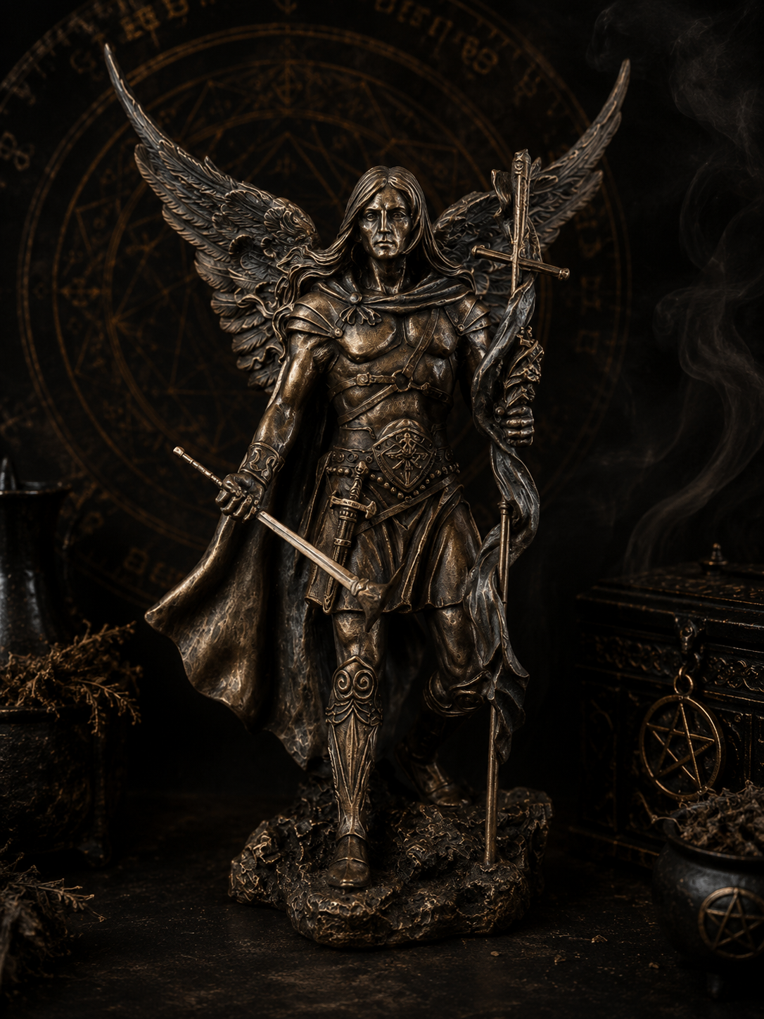 Imagem Resina Bronze Arcanjo Gabriel