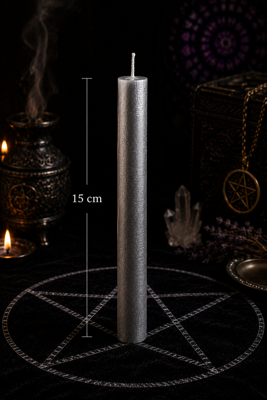Vela Prateada 15cm