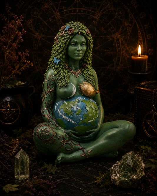Imagem Resina Mãe Gaia Verde Grande